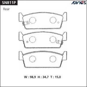 Колодки тормозные дисковые SN811P ADVICS