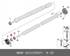 Опора карданного вала 26121225071 BMW