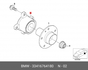 Подшипник ступицы колеса со ступицей (комплект) 33 41 6 764 180 BMW