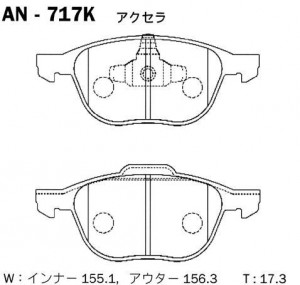 Колодки тормозные дисковые передние AN717K AKEBONO