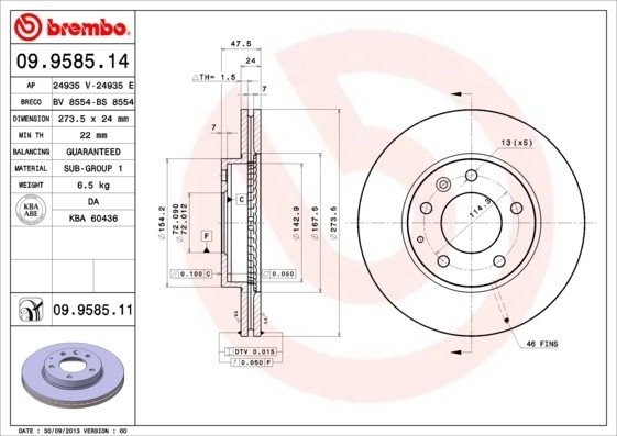 Диск тормозной BS8554 BRECO