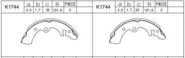 Колодки тормозные барабанные K1744 ASIMCO