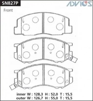 Колодки тормозные дисковые SN827P ADVICS