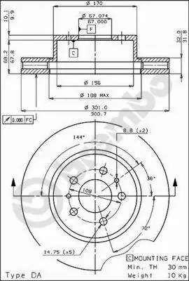 Диск тормозной BS7896 BRECO