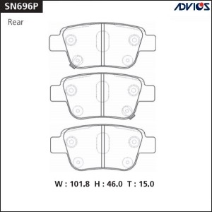 Колодки тормозные дисковые SN696P ADVICS