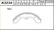 Колодки тормозные барабанные K3334 ASIMCO