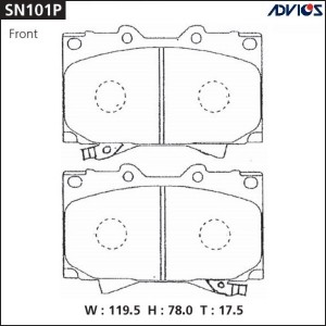 Колодки тормозные дисковые SN101P ADVICS