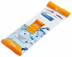 Салфетки влажные для интерьера 23x14,5см 45г/м с эффектом анти-пыль сашет 20шт A AN-S-01 AIRLINE