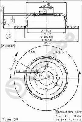 Диск тормозной BS7259 BRECO