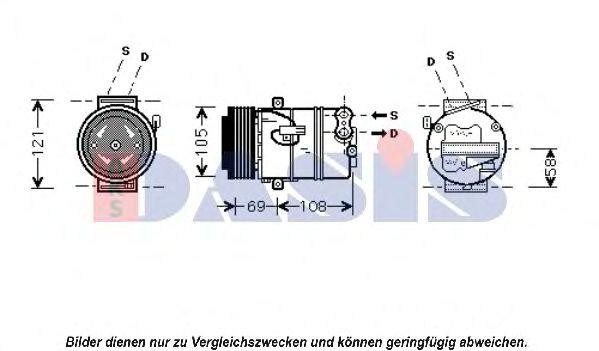 Компрессор кондиционера 851564N AKS DASIS